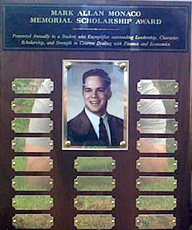 Memorial Scholarship Plaque